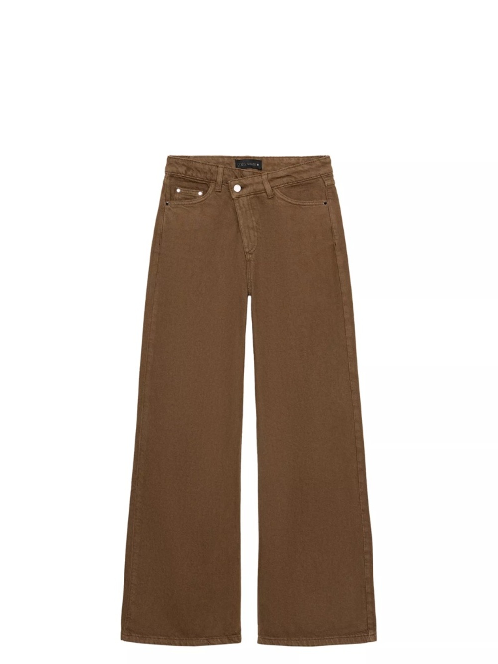 Zara Wide-Leg High-Rise Jeans in Brown